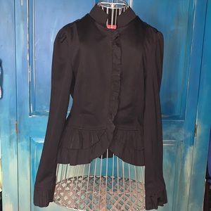 Sm. ELLE Ruffle Black Blazer
